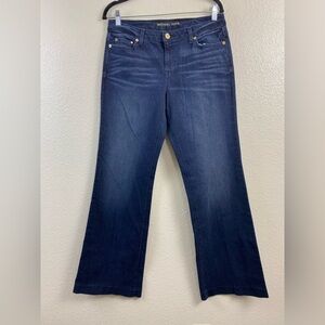 Michael Kors Dark Blue Flare Jeans with Gold Accents